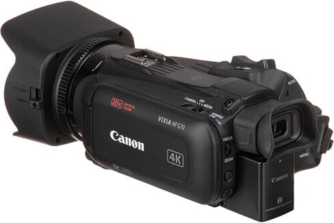 Canon HF G70 UHD 4K Camcorder + LED Video Light + 128GB بطاقة الذاكرة + U GRIP STATILIZER + MONOPOD + TRUPOD + HAND GRIP + 42X FISHEYE LENS + برنامج تحرير الفيديو (حزمة 26pc) (متجددة) in Saudi Arabia
