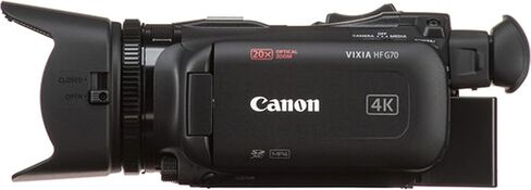Canon HF G70 UHD 4K Camcorder + LED Video Light + 128GB بطاقة الذاكرة + U GRIP STATILIZER + MONOPOD + TRUPOD + HAND GRIP + 42X FISHEYE LENS + برنامج تحرير الفيديو (حزمة 26pc) (متجددة) in Saudi Arabia