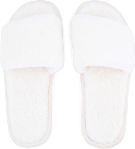 Fuzzy House Slippers for Women - Soft & Comfortable Womens Slippers with Open Toe Separators - Cute All Day Wear Casual Slip on Ladies Footwear for Indoor & Outdoor in Kuwait