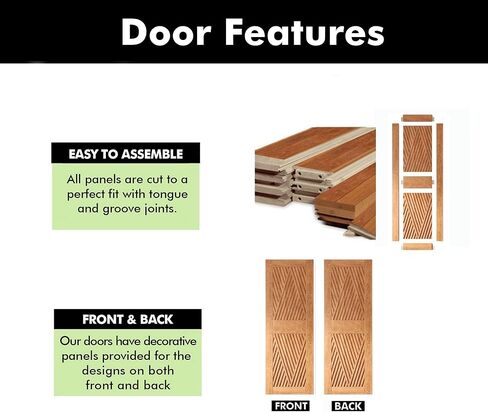 Homacer 40 in. x 84 in. Diamond Design Early American Finished & Unassembled Pine Wood Barn Door (Interior Use Only) in Kuwait