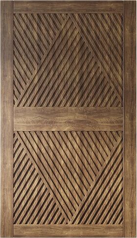 Homacer 42 in. x 84 in. Diamond Design Dark Walnut Finished & Unassembled Pine Wood Barn Door (Interior Use Only) in Kuwait