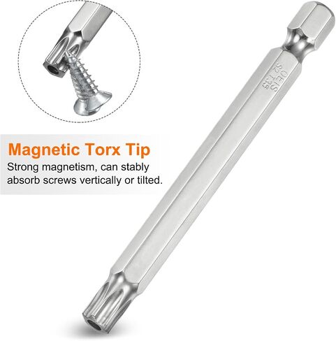 T35 Security Torx Bit 1/4" Hex Shank 3" Long S2 Steel Magnetic Tamper Resistant Star Bits Screwdriver Torx Head with Hole for Driver Drill Bits Remove Fastening Screws in Saudi Arabia