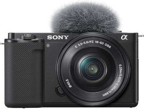 Sony ZV-E10 Mirrorless Camera with E PZ 16-50mm f/3.5-5.6 OSS & E 55-210mm f/4.5-6.3 Lens + 128 GB Memory + Extra Battery + Camera Case + Tripod + More (25pc Bundle) in Saudi Arabia