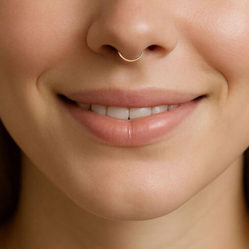 Fake Septum Ring 20 Gauge Gold Filled Faux Septum Hoop - No Piercing Needed Septum Jewelry in Saudi Arabia