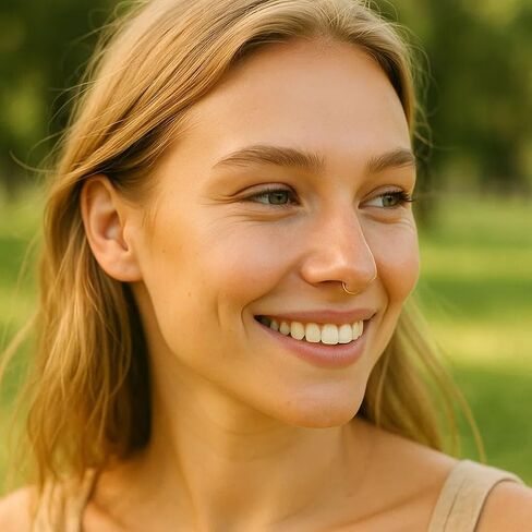 Fake Septum Ring 20 Gauge Gold Filled Faux Septum Hoop - No Piercing Needed Septum Jewelry in Saudi Arabia