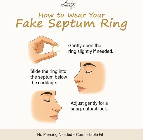 Fake Septum Ring 20 Gauge Gold Filled Faux Septum Hoop - No Piercing Needed Septum Jewelry in Saudi Arabia