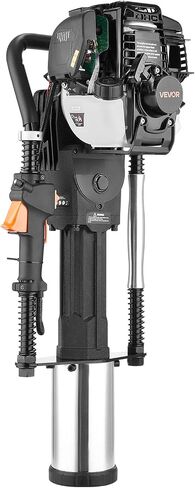 VEVOR Gas Powered T Post Driver, 37.7cc 4-Stroke Engine Efficient Post Pounder with 3 Piling Sleeves, Vibration-Reducing Handle, Heavy Duty Fence Pile Driver for Farm, Orchard, Road Work, Landscaping in Saudi Arabia