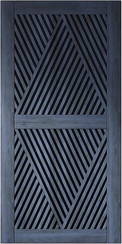 Homacer 40 in. x 80 in. Diamond Design Navy Finished & Unassembled Pine Wood Barn Door (Interior Use Only) in Kuwait