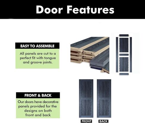 Homacer 40 in. x 80 in. Diamond Design Navy Finished & Unassembled Pine Wood Barn Door (Interior Use Only) in Kuwait