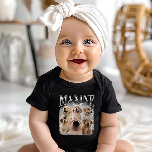 Custom Baby Onesie with Your Photo, Bootleg Rap Style, Personalized Infant Bodysuit, Newborn Outfit for Boys or Girls in Saudi Arabia