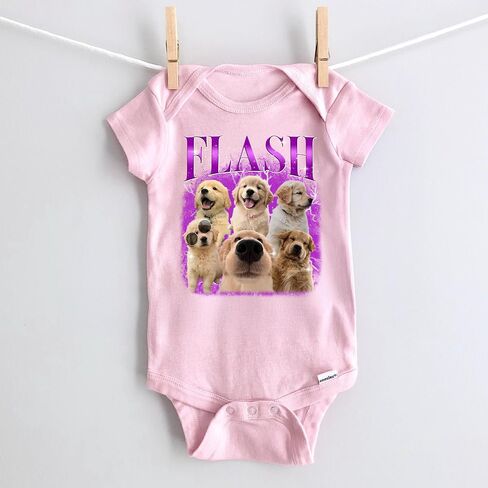 Custom Baby Onesie with Your Photo, Bootleg Rap Style, Personalized Infant Bodysuit, Newborn Outfit for Boys or Girls in Saudi Arabia