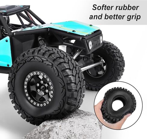 إطارات Hobbypark بطول 4.4 بوصة RC 1.9 RC زاحفة من المطاط الناعم قبضة جيدة لمقياس 1/10 TRX4 المحوري SCX10 Redcat Gen 8 RC4WD Rocks Mud Dirt تناسب 1.9 عجلات خرز مع رغوة، 4 قطع in Saudi Arabia