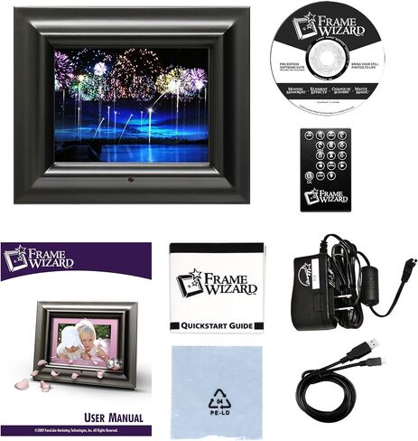يتضمن إطار الصورة الرقمية بحجم 8 بوصات mattemagic و elementeffects و MovingMemories (أسود) in Saudi Arabia