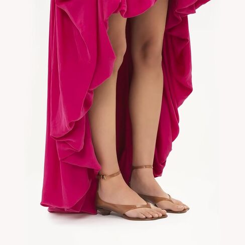 Agodor Jelly Thong Heeled Sandals for Women,Clear Flip Flop Low Kitten Heels for Women Square Open Toe Strappy Summer Casual Beach Adjustable Buckle Dress Sandals in Kuwait