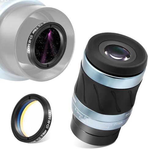 Astromania 1.25 Inch Upgrated O-III Filter - Bundle with - Updated Deluxe Zoom Aspheric Eyepiece in Saudi Arabia