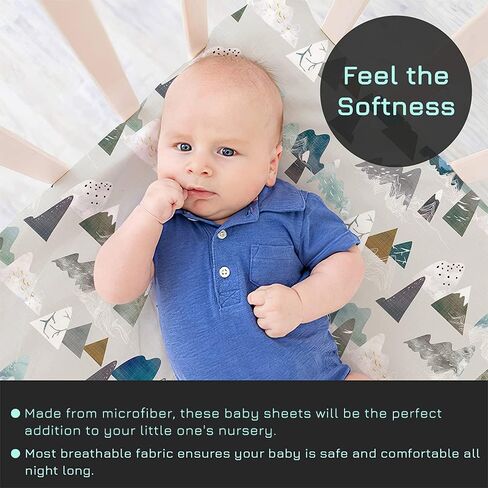 TANOFAR Mountains Baby Boy Crib Sheet Toddler Bed Sheets Soft Breathable Nursery Bedding in Saudi Arabia