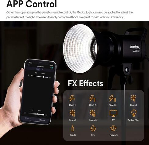 Godox SL60IIBi Bi-Color LED Video Light, 75W 2800K-6500K CCT 25100Lux @1M, CRI96+/TLCI97+, Bowens Mount Studio LED Light, App&Remote Control - Continuous Lighting for Photography&Video in Saudi Arabia