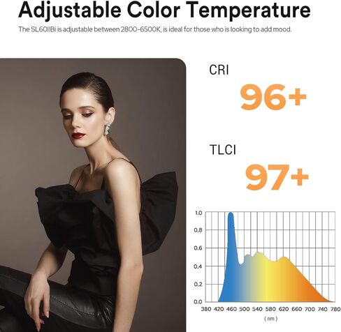 Godox SL60IIBi Bi-Color LED Video Light, 75W 2800K-6500K CCT 25100Lux @1M, CRI96+/TLCI97+, Bowens Mount Studio LED Light, App&Remote Control - Continuous Lighting for Photography&Video in Saudi Arabia