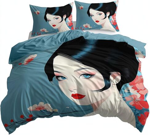 Duvet Cover Toddler Size, Reversible 2 Pieces Happy Cat Cartoon Cute Duvet Cover Set, Blue Bedding Set for All Season, Soft and Breathable Bedding Set with Zipper Closure & Corner Ties - 42" x 58" in Saudi Arabia