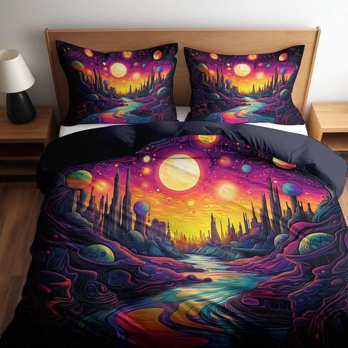 2PCS Dark Blue Duvet Cover Set Toddler, 1 Microfiber Duvet Cover and 1 Pillowcase, Starry Night Sky Capricorn Constellation Bedding for Kids Girls Boys and Teens, Corner Ties and Zipper in Saudi Arabia