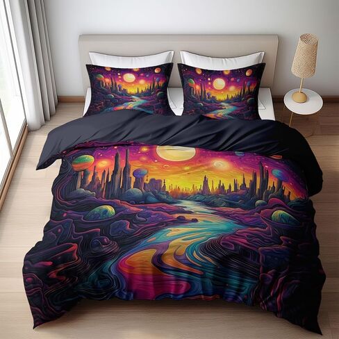 2PCS Dark Blue Duvet Cover Set Toddler, 1 Microfiber Duvet Cover and 1 Pillowcase, Starry Night Sky Capricorn Constellation Bedding for Kids Girls Boys and Teens, Corner Ties and Zipper in Saudi Arabia