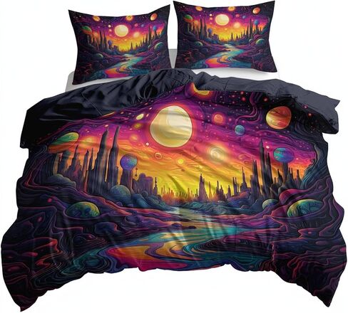 2PCS Dark Blue Duvet Cover Set Toddler, 1 Microfiber Duvet Cover and 1 Pillowcase, Starry Night Sky Capricorn Constellation Bedding for Kids Girls Boys and Teens, Corner Ties and Zipper in Saudi Arabia