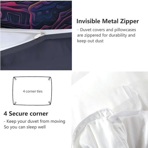 2PCS Dark Blue Duvet Cover Set Toddler, 1 Microfiber Duvet Cover and 1 Pillowcase, Starry Night Sky Capricorn Constellation Bedding for Kids Girls Boys and Teens, Corner Ties and Zipper in Saudi Arabia
