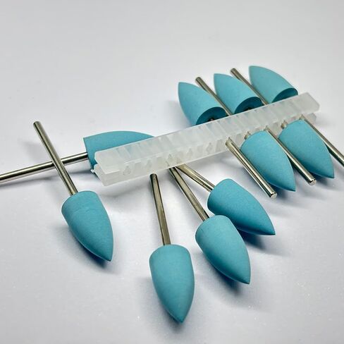 10Pcs Silicone Rubber Polishing Bit – 2.35mm Shank Pointed Polishing Head for Electric Grinder Rotary Buffing (800 Grits Blue, 10) in Kuwait