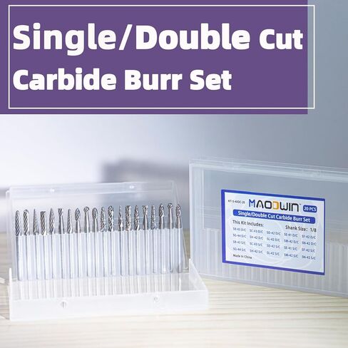 20pcs carbide ملف دوار مجموعة 1/8 "Shank Professional Carbide Bitt Bits Kit for Precision Metal/Wood Corving ، CNC Deburring & Jewelry Making in Kuwait