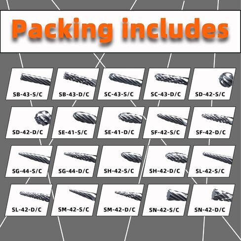 20pcs carbide ملف دوار مجموعة 1/8 "Shank Professional Carbide Bitt Bits Kit for Precision Metal/Wood Corving ، CNC Deburring & Jewelry Making in Kuwait