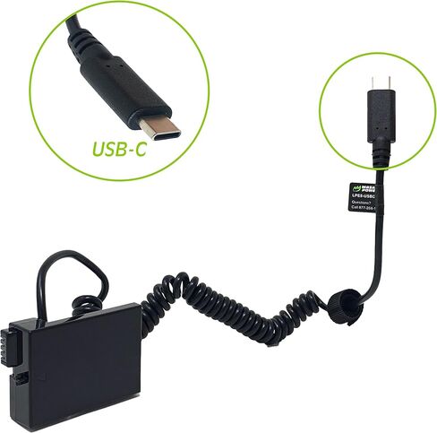 Wasabi Power DCC-LPE8 Dummy Battery DC Condup مع مدخلات USB-C لـ Canon DR-E8 و ACK-E8 و LP-E8 و Canon EOS 550D و 600D و 700D و REBEL T2I و T3I و T4I و T5I in Saudi Arabia