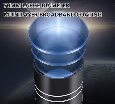 تلسكوب فلكي للأطفال المبتدئين البالغين 70 ملم تلسكوبات الانكسار الفلكية أحادية الطول مع ارتفاع هاتف ترايبود قابل للتعديل أبيض (أبيض) in Kuwait