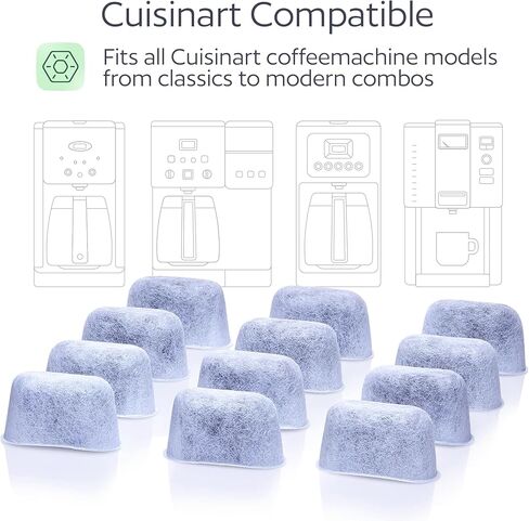 12 Pack Water Filters for Cuisinart Coffee Makers by GoodCups - Replacement Charcoal Water Filters - Fits All Cuisinart Coffee Machines in Kuwait