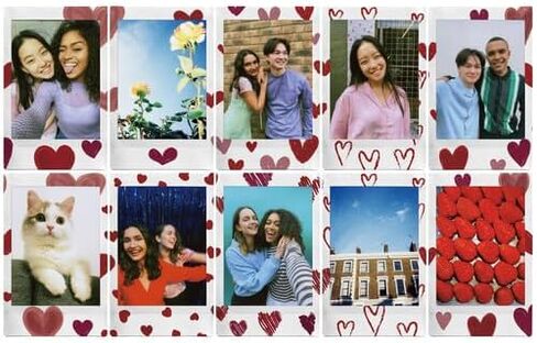 FUJIFILM INSTAX MINI Heart Sketch Instant Film (10 Exposures) Bundle with Microfiber Cleaning Cloth in Saudi Arabia