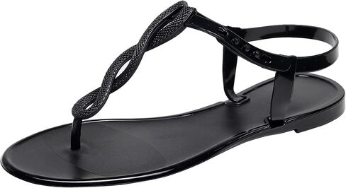 Sandals for Womens Thong Flip Flops Jelly Shoes Adjustable T-Strap Jellies Flats Clear Dress Slipper Summer Beach Slides Quick Dry Soft Slip On in Kuwait