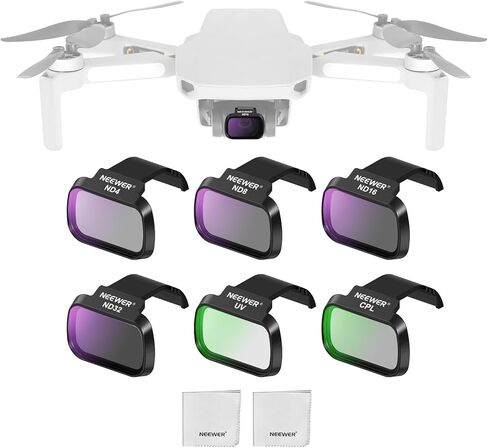 مجموعة مرشح NEWER ND متوافقة مع DJI MINI 4K/2 SE/SE/2/MAVIC MINI (6 حزمة) ، ND4/8/16/32 CPL UV Multicoated HD HD CLASS Censy Filters Accsities Drone Assories ، 2x Cleaning Cloth ، FL-B31 in Kuwait