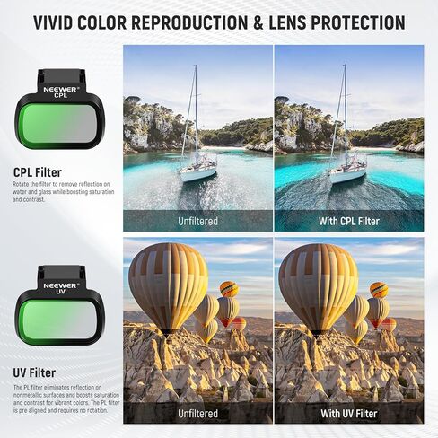 مجموعة مرشح NEWER ND متوافقة مع DJI MINI 4K/2 SE/SE/2/MAVIC MINI (6 حزمة) ، ND4/8/16/32 CPL UV Multicoated HD HD CLASS Censy Filters Accsities Drone Assories ، 2x Cleaning Cloth ، FL-B31 in Kuwait