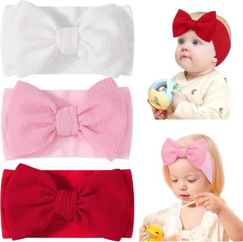 jollybows 3pcs أقواس الطفل أقواس رأس ناعمة نايلون الطفلة in Saudi Arabia