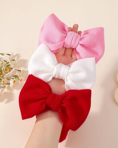 jollybows 3pcs أقواس الطفل أقواس رأس ناعمة نايلون الطفلة in Saudi Arabia