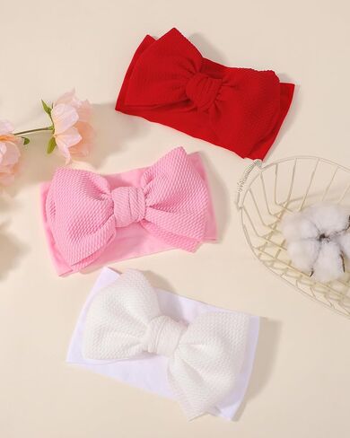 jollybows 3pcs أقواس الطفل أقواس رأس ناعمة نايلون الطفلة in Saudi Arabia