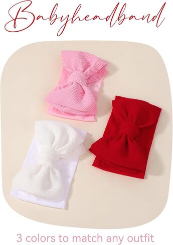 jollybows 3pcs أقواس الطفل أقواس رأس ناعمة نايلون الطفلة in Saudi Arabia