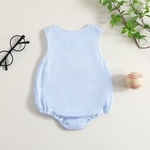 Baby Boy Football Outfit Newborn Football Onesie Bubble Romper Striped Overalls Sleeveless Bodysuit Summer Clothes in Kuwait