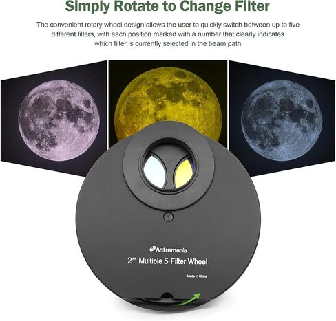 Astromania 2 Inch Upgrated O-III Filter - Bundle with - 2" Multiple 5-Position Filter Wheel in Saudi Arabia