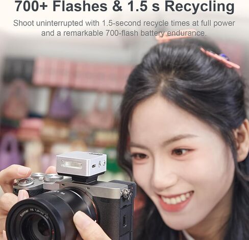 GODOX iT20 C/N/S/F/O iFlash TTL Camera Flash Light, 700+ Flashes & 1.5 s Recycling, 6 Stops (1/32 to 1/1 Power), Built in Battery with Magnetic Diffuser & Filter (Sliver, for Sony) in Saudi Arabia