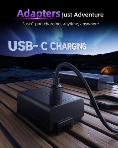 بطارية Llano 2-Pack Aurora USB-C EN-EL25 لـ Nikon Z50 II ، Z50 ، Z30 ، Z FC ، شاشة الطاقة الفورية ، فك تشفيرها بالكامل ، سعة 1250 مللي أمبير في الساعة. in Saudi Arabia