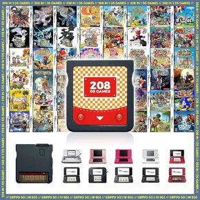 【2024 Newest】 208 in 1 Super Combo Game Cartridge, Retro Game Pack Card Compilation with 208 Games