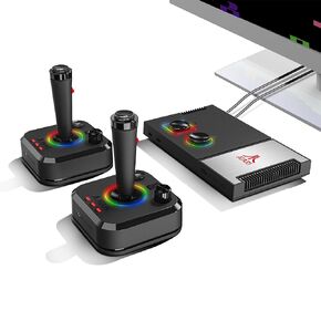 My Arcade Atari Game Station Pro: وحدة تحكم ألعاب فيديو مع أكثر من 200 لعبة، وعصا تحكم لاسلكية، وأضواء RGB LED، وAtari 2600/5200/7800 والمزيد