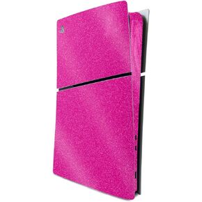 MightySkins Glossy Glitter Skin Compatible with Playstation 5 PS5 Slim Disk Edition Bundle - Solid Lilac | Protective, Durable High-Gloss Glitter Finish | Easy to Apply | Made in The USA