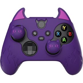 PlayVital Cute Demon Silicone Cover for Xbox Series X/S Controller, Kawaii Anti-Slip Controller Skin Grip Protector for Xbox Core Wireless Controller with Thumb Grip Caps - Pink
