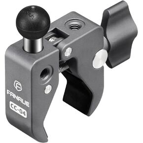 FANAUE Aluminum Handlebar Base Mount Strong Rod Clamp with 17mm Ball Head Adapter for Rails 0.5'' to 2'' Diameter Compatible with Garmin GPS Mounts & Bike Motorcycle Phone Holder with 17mm Ball Socket